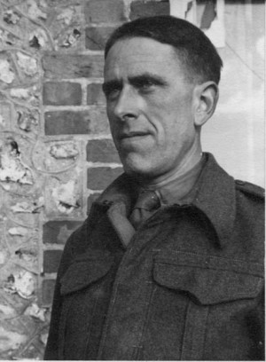 Portrait of Rev Saunders outside the Vicarage.