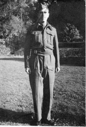 Second Lieutenant Saunders in Home Guard uniform.