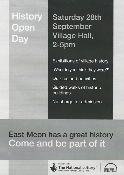 Black and white flyer History Open Day