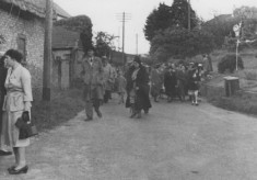 Bunting and crowd