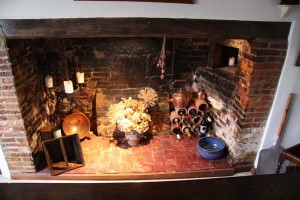 Fireplace frontal The kitchen side of the central fireplace (which was an innovation when the house was build in the early 1600s)