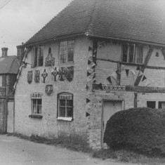 June 1953 - Hockley Cottage no longer there. Beams and brickwork evident, and fire marks. 