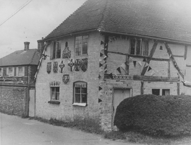 June 1953 - Hockley Cottage no longer there. Beams and brickwork evident, and fire marks. 