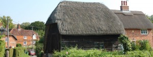 Panorama view of Frogmore, Bridge Cottage on the right.