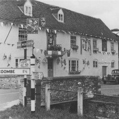 George with bunting George with bunting for Coronation of Queen Elizabeth II, June 1953
