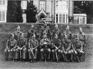 NCOs of Home Guard, with Commanding Officer Captain Frank Collyer, photographed outside the Vicarage.