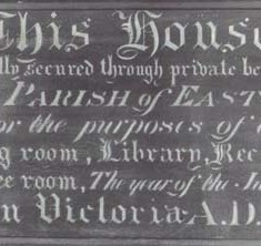 Plaque commemorating the opening of the Institute in 1887