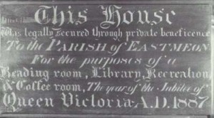 Plaque commemorating the opening of the Institute in 1887