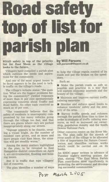 Parish Plan article, 2005