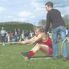 A muscle man, supervised by Jeff Wheeler.