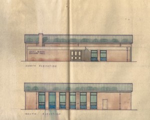 North and south elevations of early design.