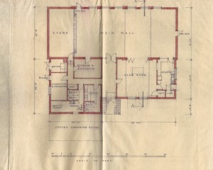Early floor plan, with Club Room and Committee/Storage Room