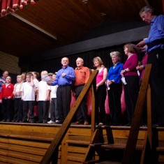 Finale Finale. Vicar in centre, to his right Jeremy Barrett, Rachel Mackinlay, Clare Bartlett, Jane Chadwick, Chris Cobley