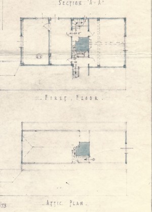 Brian Tyler drawing of first floor and attic floor