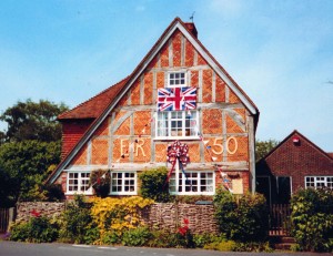 Bunting at Jubilee celebrations, 2004