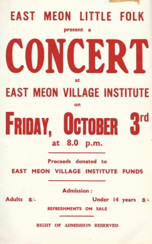Institute concert poster Poster promoting the group's concert supporting the re-building of the Institute, October 1969
