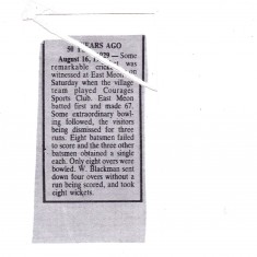 News article reporting the feat of W Blackman.