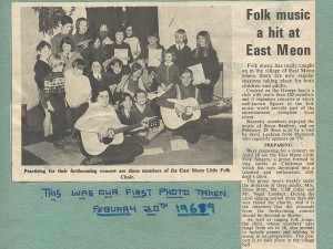 Press clipping Feb 1969 smaller This article and photograph of the group appeared in February 1969.