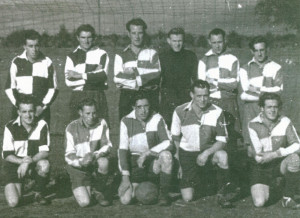 Soccer team, date unknown, G.Newbury, J.Allan, G.Maw, L Andford, J.Brown, front, row, F.Hartlay, R.Watts