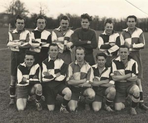 L to R, back row, Archie Searle, Pat Fielder, John Berry, Reg Hobbs, Dick Berry, Bob Coles. Front row Fred Hartley, Terry Fielder, Les Emery, John Tosdevine, Ted Richards (from Berry collection, copyright Chas White of Midhurst}