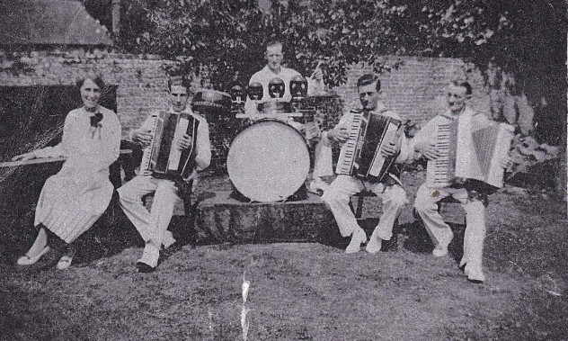 Band, late 1930s. Mrs Smith, George Blackman, William Blackman, Bert Lambert