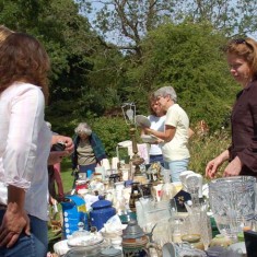 Bricabac stall. Ruth Atkinson nearest camera