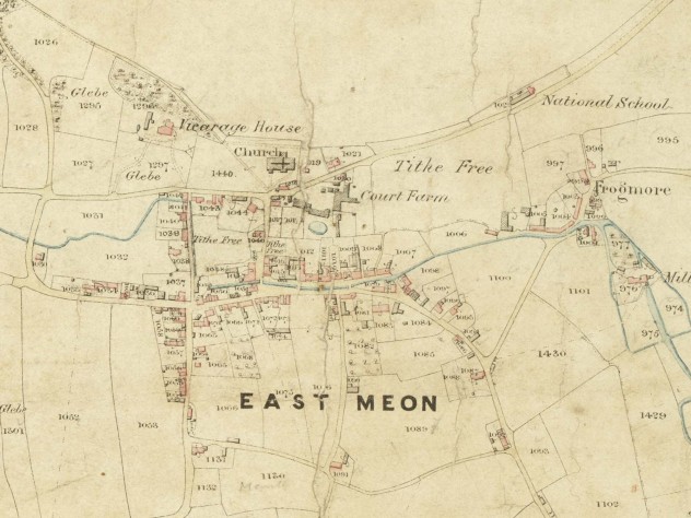 Tithe Apportionment map, 1852, accompanying a detailed audit of the population and occupancy of the parish,