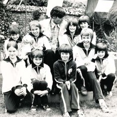 Simon Williams with team of girls