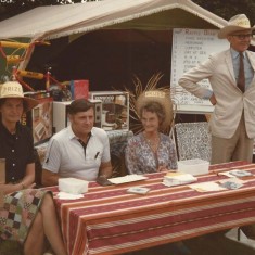Church Fete. Rosemary Ryder, Tony Crockford, Margaret Pelly, Adrian Pelly