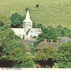 Colour PC: All Saints church from air
