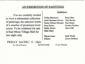 Back of invitation, information about artists &c