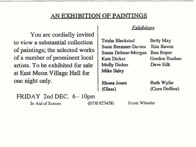 Back of invitation, information about artists &c