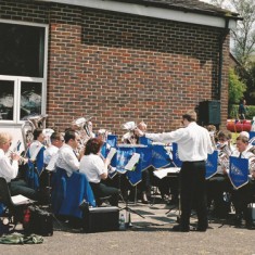 Band outside village hall