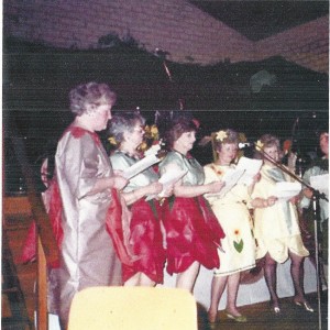 'Serving girls' dressed as Four Seasons, Sheila Newbury, Joyce Colebourne, Joan Blackman, Jenny Wheeler