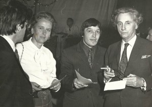 Judges at fund-raising beauty contest. John Sparrow, organiser, second from right, with William Douglas Home (right) and Lady Dacre, judges in Beauty Queen contest