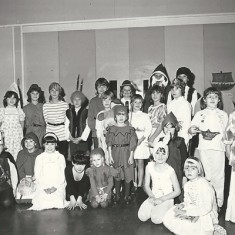 Children in fancy dress in VIllage Hall