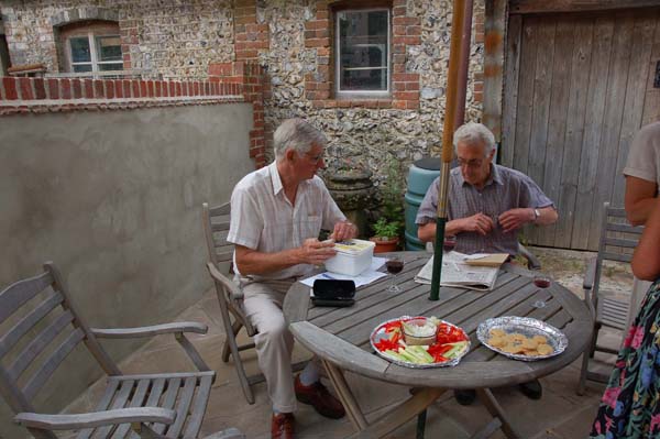 Colin Brindley and John Davies counting the takings, 2007