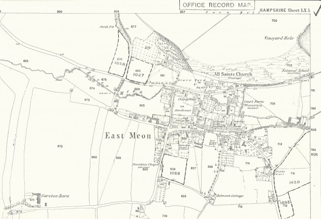 East Meon Map 1869  showing non-conformist chapels, Zoar, Providence and Primitive Methodist.