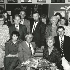 Farewell to Gareth Lewis.L to R, Linda Foot, Jane Daniel, Louise Lewis and husband, Alistair Wyman, Judith Bartlett, Gareth Lewis & wife, Beth Stevenson, Jay Lewis' mother,