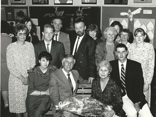 Farewell to Gareth Lewis.L to R, Linda Foot, Jane Daniel, Louise Lewis and husband, Alistair Wyman, Judith Bartlett, Gareth Lewis & wife, Beth Stevenson, Jay Lewis' mother,