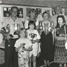 Flower Show winners, L to R, back row, Keith Kitcher, Susan Hull, Molly Dicker, Adrian Pelly, front row, Lisa Kittcher, Claire Wilkinson, Bun Roper.