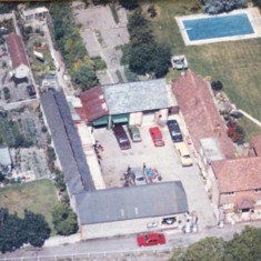 Aerial photograph of garage.