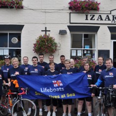 Lifeboats cycle ride 2010.  Simon Tillbrook, Clive Tillbrook, Wendy Blease, Jane Weber, Jenny Ertle, Gary Flynn, John McNaughton, Elizabeth McNaughton, Richard Gaisford, Georgina Edwards, Nick Mayhew-Sanders and Mark Rowland were riding to raise money for the RNLI, while Adam Horrocks, Sarah Horrocks, Wayne Harfield, Derek Harfield, and Amy Blackman