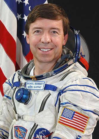 Dr Michael R. Barratt, space doctor and astronaut, great grandson of William Jeremiah Christmas. Note that his name badge is in Russian script.