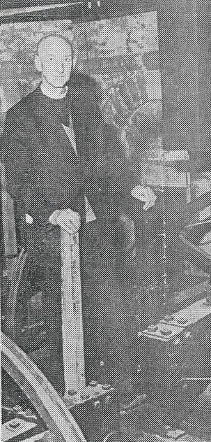 Newspaper photo of Rev Smith from Petersfield Post, 1974.