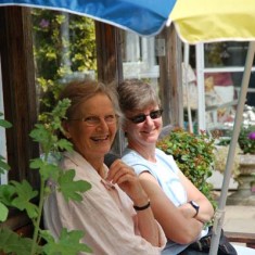 Rosemary Ryder and Prue Scurfield at Bottle Cottage