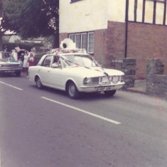 White car Goddard's white car - there was also a red one, completing the patriotic colours.