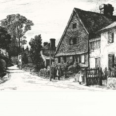 Bryden print Heycroft and Rose Cottage Chapel Street, including Heycroft House and Rose Cottage