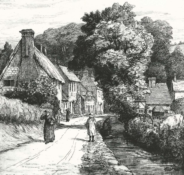 The Cross, including Cross Cottages, Cross Keys and Vicarage Lodge.
