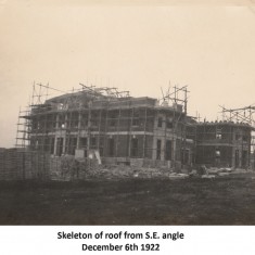 The roof appears, December 1922